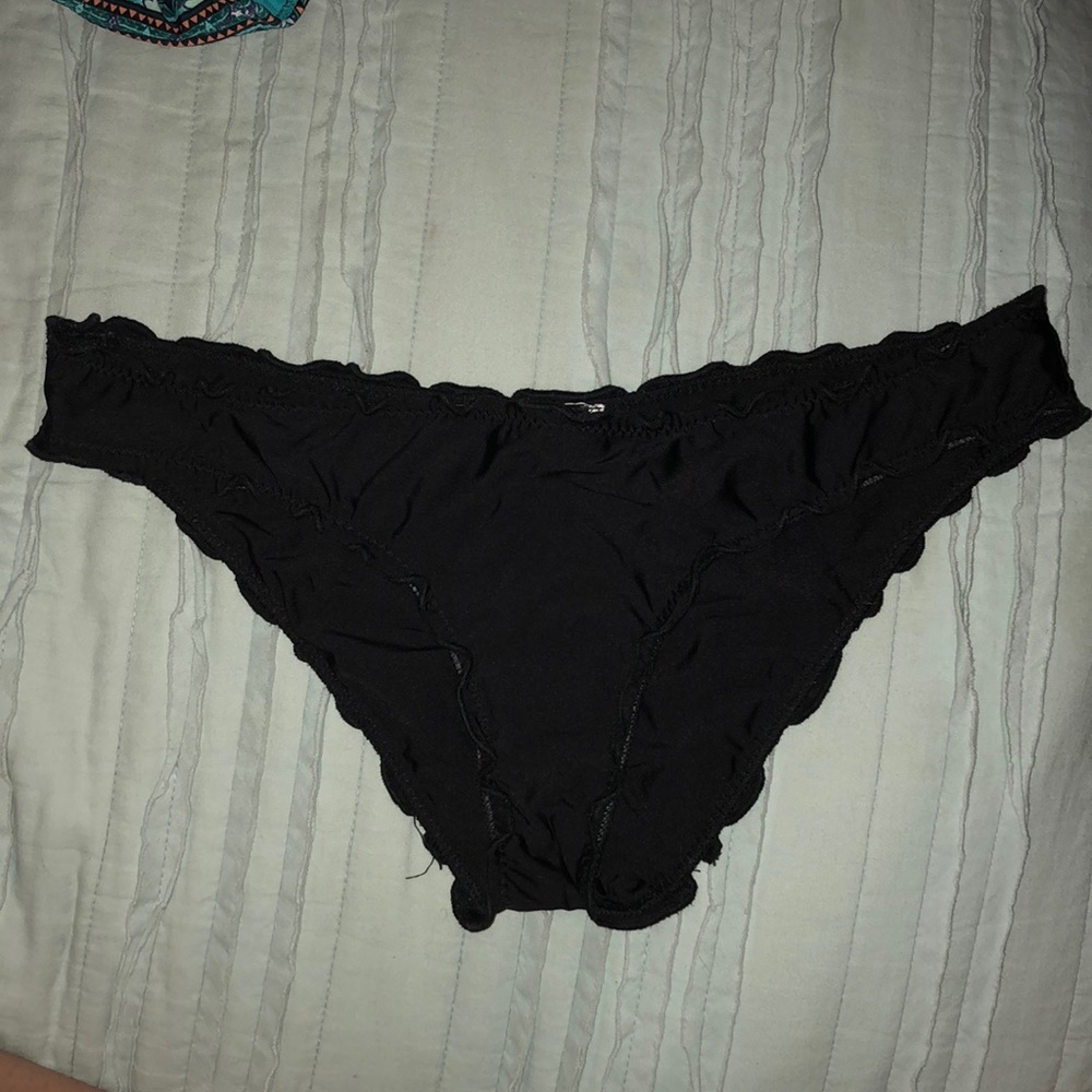 Black Ruffle Swim Bottoms